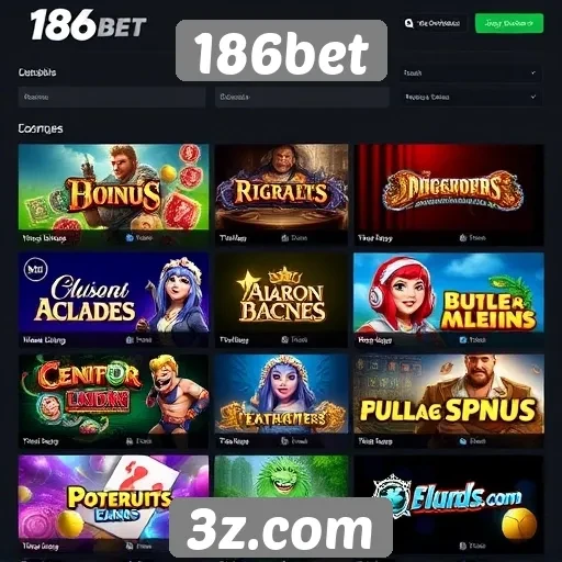 Estudo sobre a variedade de jogos disponíveis na 186bet